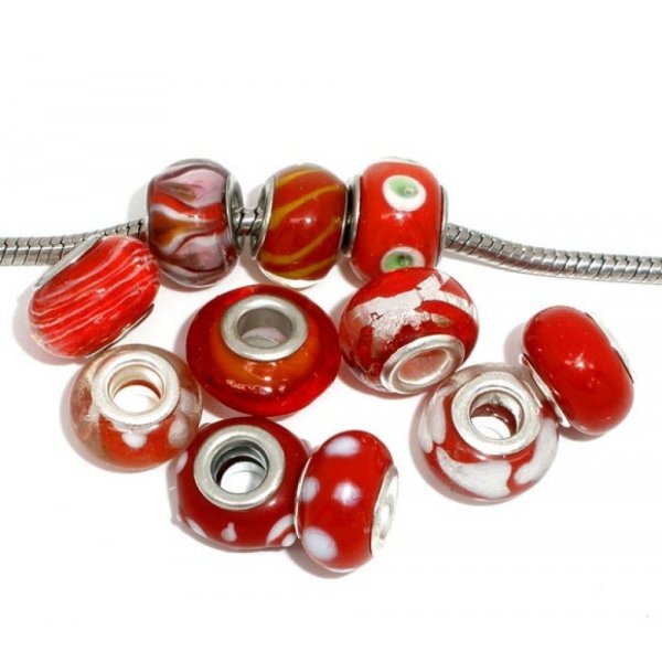 Pearl N&deg;0000 Lot of 100 Red mix