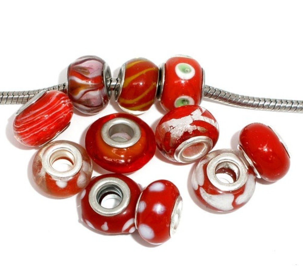 Pearl N°0000 Lot of 100 Red mix