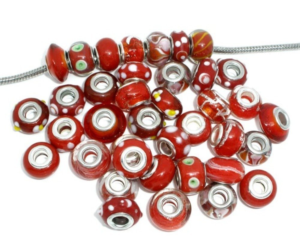 Pearl N°0000 Lot of 100 Red mix