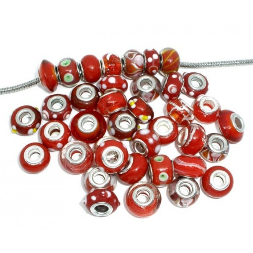 Pearl N°0000 Lot of 100 Red mix