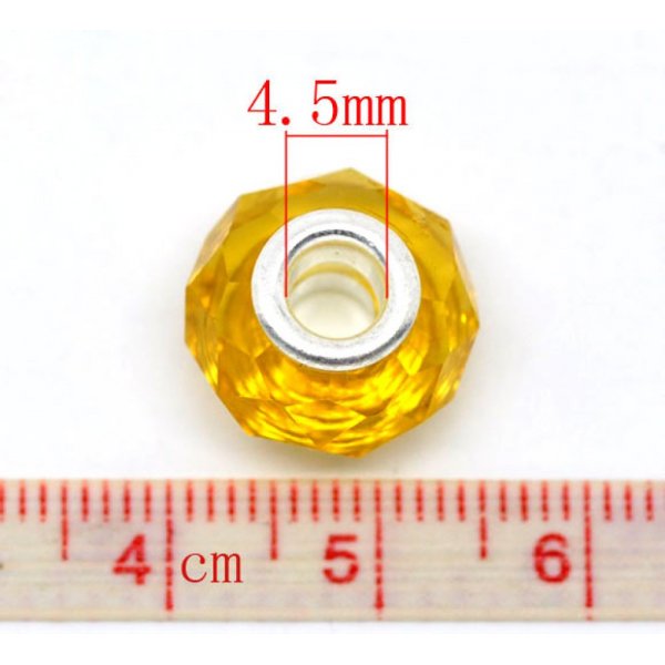 Perle N&deg;0071 jaune dor&eacute; compatible europ&eacute;en