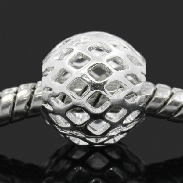 Perle N&deg;0175 compatible Europ&eacute;en Argent