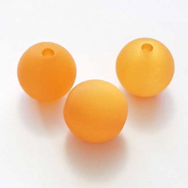 Perle Polaris Mat Ronde 16 mm Orange 01 x 1 Pi&egrave;ce