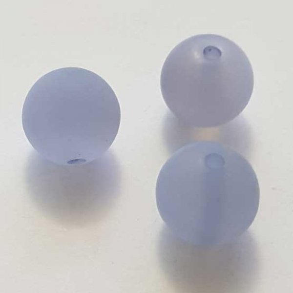 Perle Polaris Mat Ronde 20 mm Bleu Mauve 01 x 1 Pi&egrave;ce