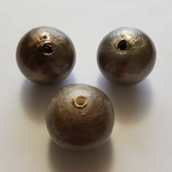 Round Bead Papier Mach&eacute; GT 30mm Taupe
