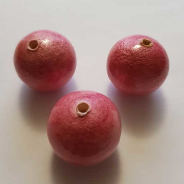 Round Bead Papier Mach&eacute; GT 30mm Pink