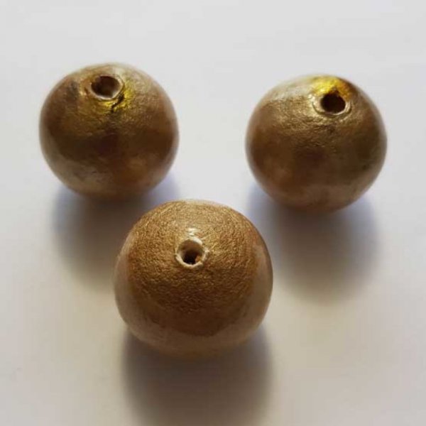 Round Bead Papier Mach&eacute; GT 30mm Light Brown
