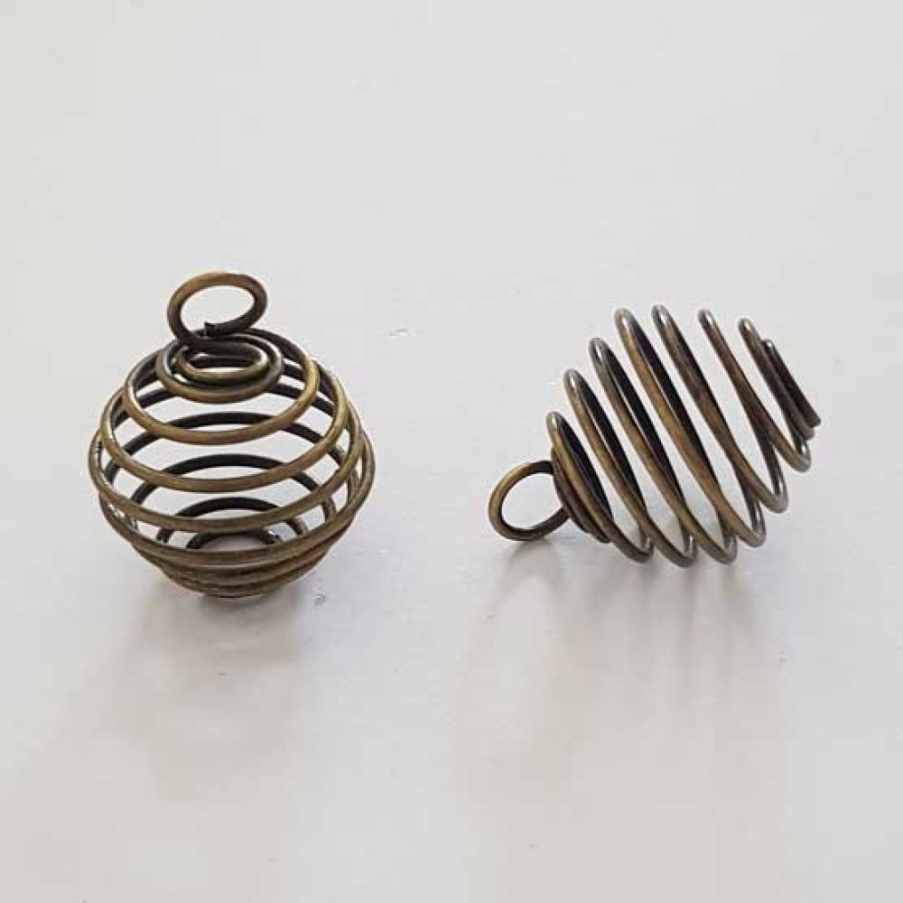 Pearl Spiral Spring Cage 19 mm Bronze N°04