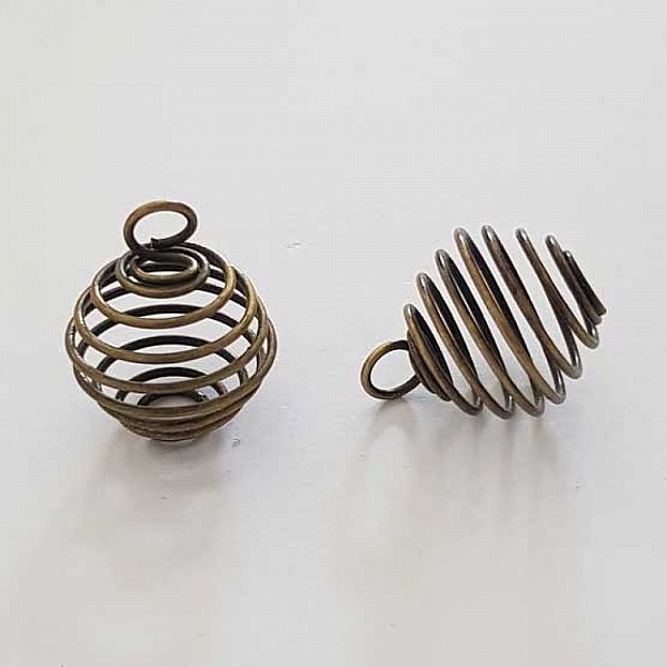 Pearl Spiral Spring Cage 19 mm Bronze N&deg;04