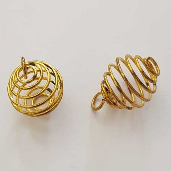 Pearl Spiral Spring Cage 19 mm Gold N&deg;06