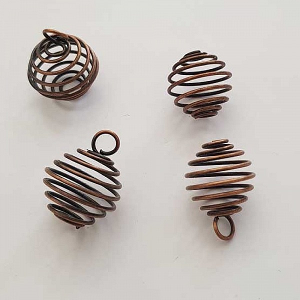 Pearl Spiral Spring Cage 20 mm Copper N&deg;07