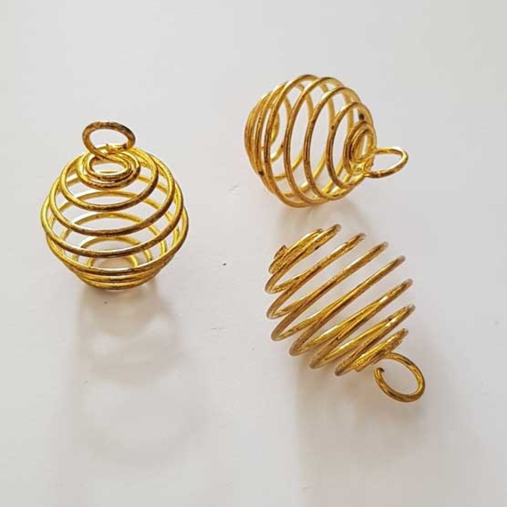 Pearl Spiral Spring Cage 19 mm Gold N°08