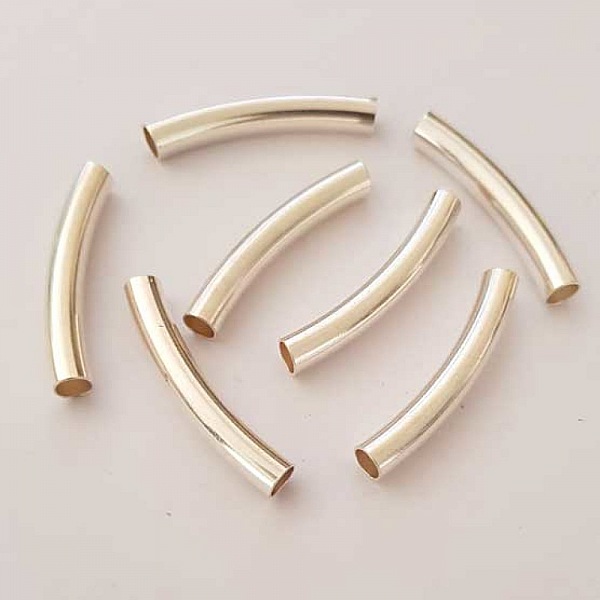 Perle Tube Courb&eacute; N&deg;05 Argent 38 mm