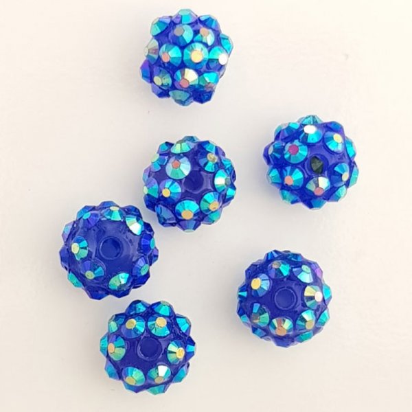 Acrylic and rhinestone bead 10 mm shamballa style N&deg;03