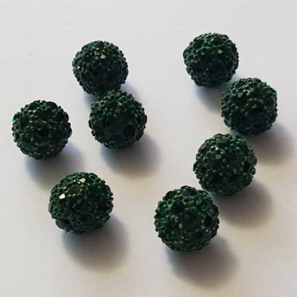 Perle en r&eacute;sine strass 12 mm style shamballa N&deg;13