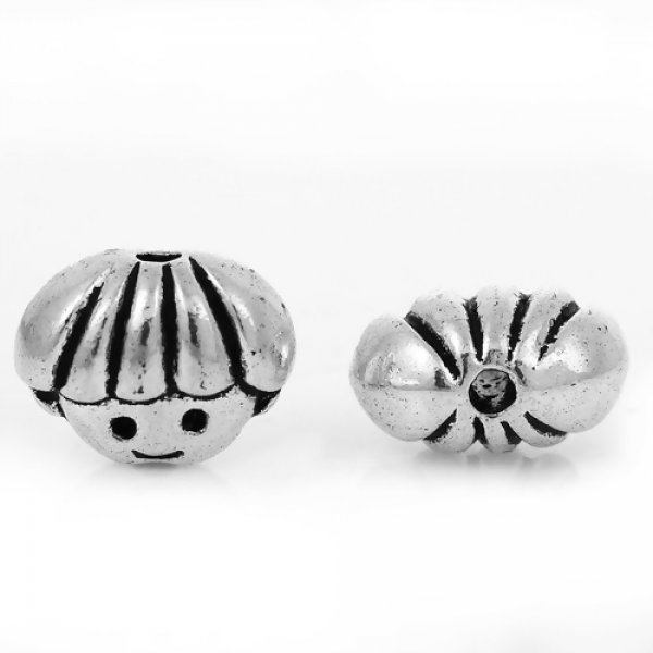 Metal bead Boy 3D silver N&deg;01