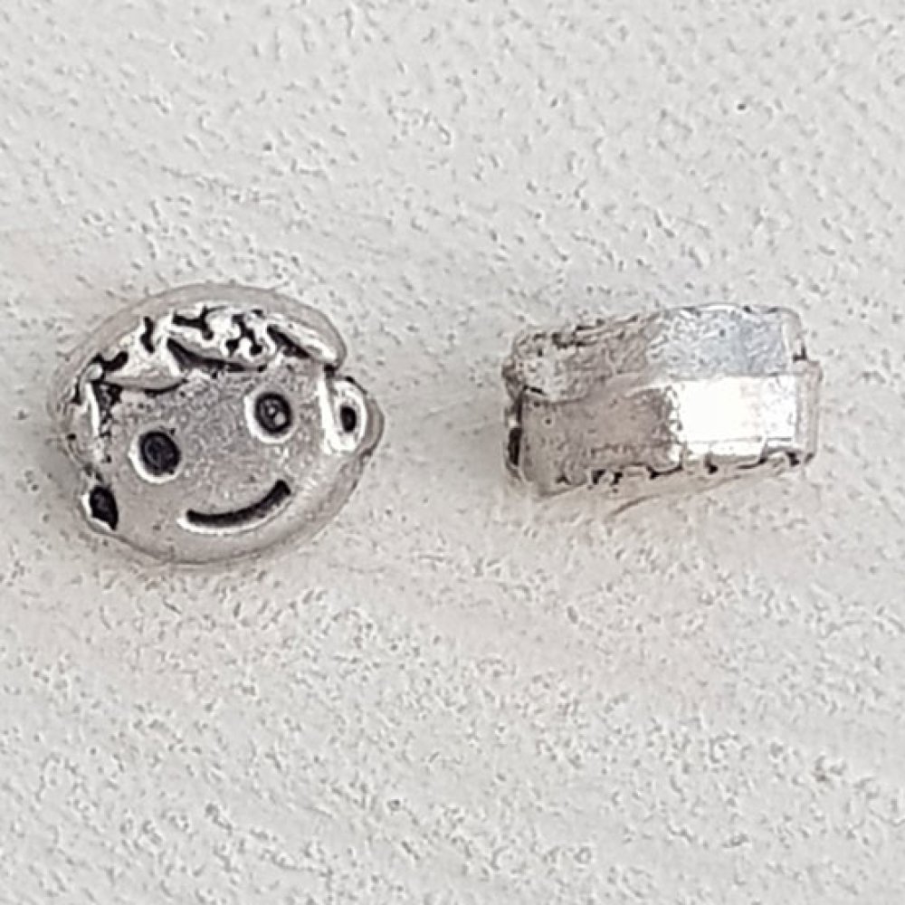 Metal bead Boy 3D silver N°03