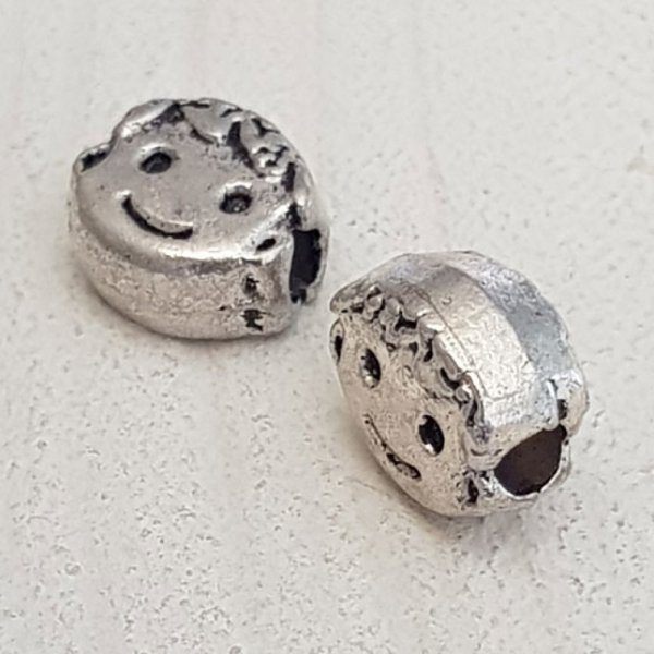 Metal bead Boy 3D silver N&deg;03