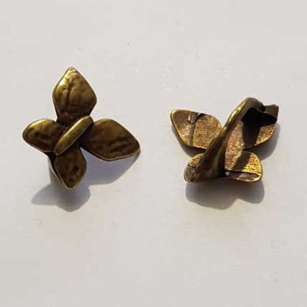 Perle passant papillon pour cuir &eacute;pais r&eacute;galiz 10 mm Bronze N&deg;05