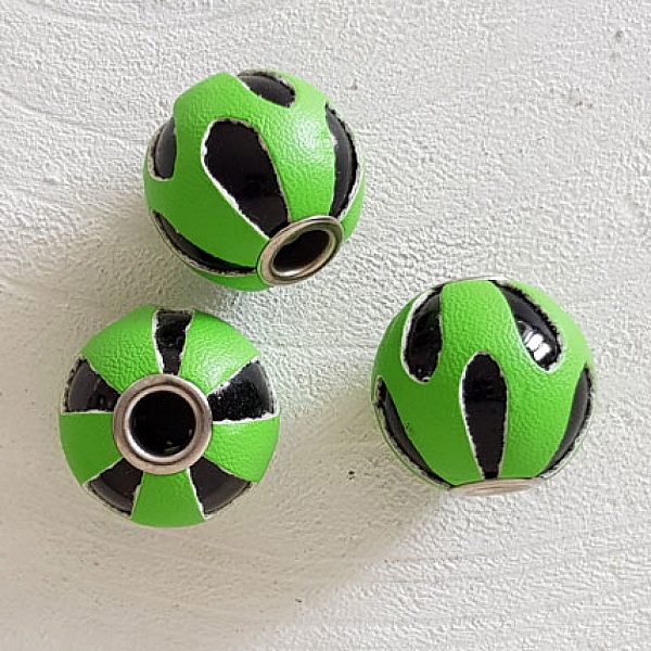 Round leather bead N&deg;06 Green