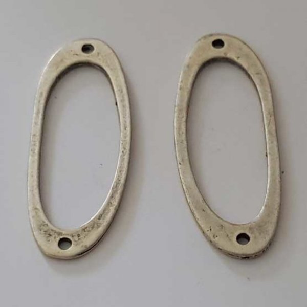 Perle rondelle plate anneau intercalaire en m&eacute;tal argent&eacute; 034 Argent