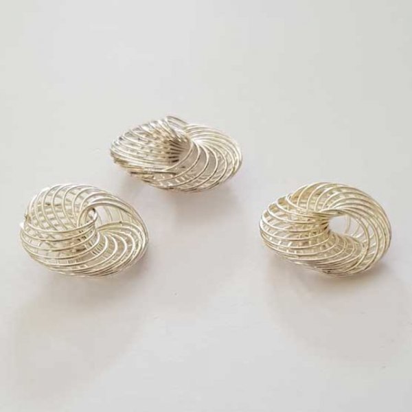 Pearl spiral flower 18 mm Silver N&deg;03