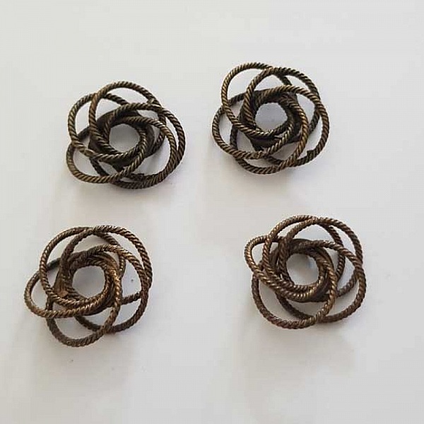 Spiral bead flower 18 mm Bronze N&deg;01