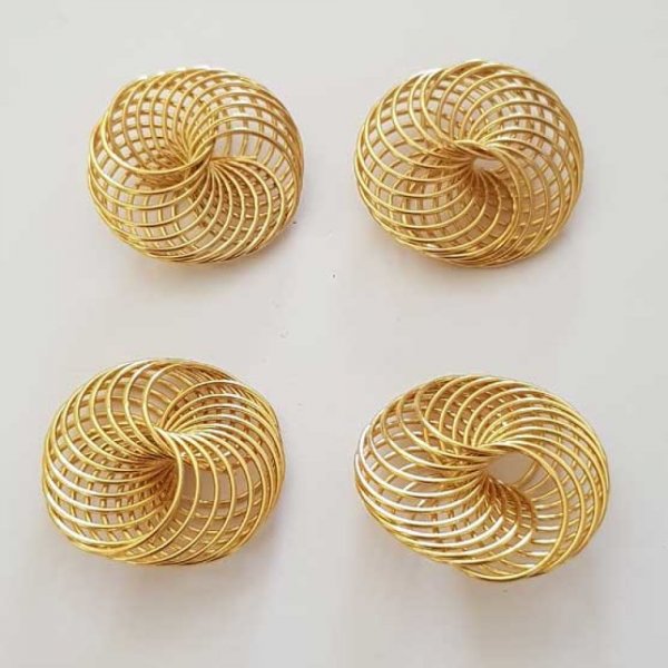 Flower spiral bead 30 mm Gold N&deg;04