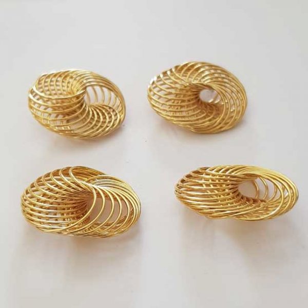Flower spiral bead 30 mm Gold N&deg;04