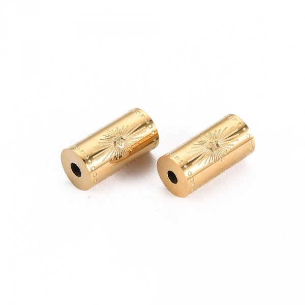 Perle tube 12 mm &eacute;toile Acier Inoxydable N&deg;07