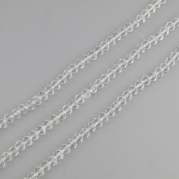 Perles en Verre 4 mm &agrave; Facettes Couleur Transparent A