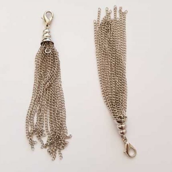 Pompon en m&eacute;tal Pampille Argent&eacute; N&deg;05