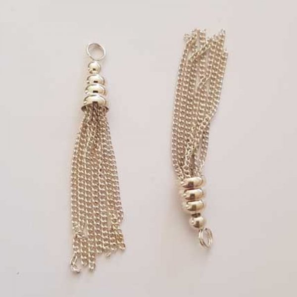 Pompon en m&eacute;tal Pampille Argent&eacute; N&deg;10