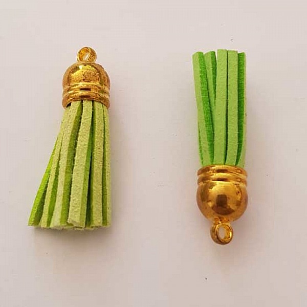 Pompon su&eacute;dine uni 38 mm N&deg;01 Vert