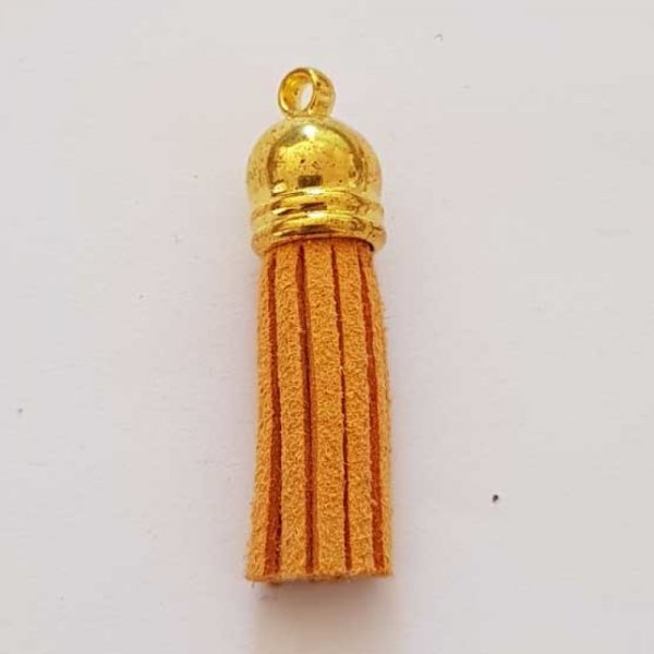 Pompon su&eacute;dine uni 38 mm N&deg;10 Orange 03