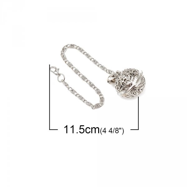 Porte Cl&eacute;s Argent Mat Cloches Fleurs Creuses