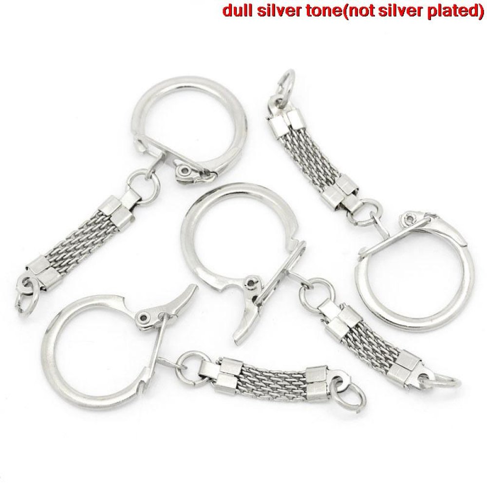 Silver metal key ring 6.2 cm