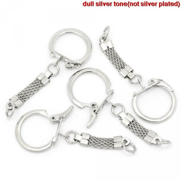 Silver metal key ring 6.2 cm