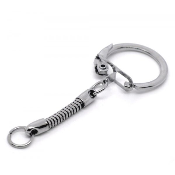 Silver metal key ring 6 cm