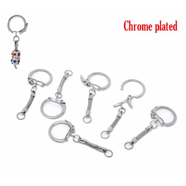 Silver metal key ring 6 cm