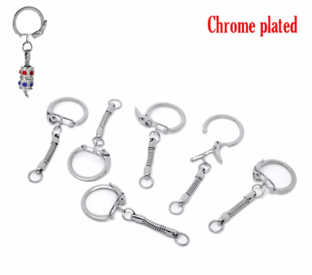 Silver metal key ring 6 cm