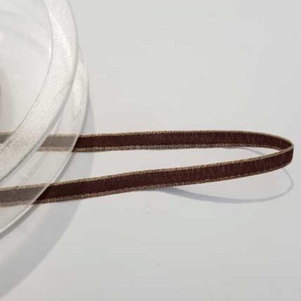 Ruban Galon 05 mm motif uni N&deg;01 marron