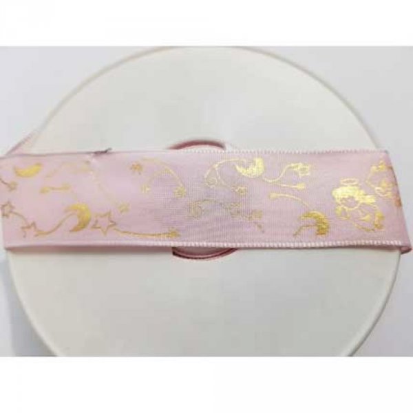 Ruban Galon 25 mm motif ange laitonn&eacute;