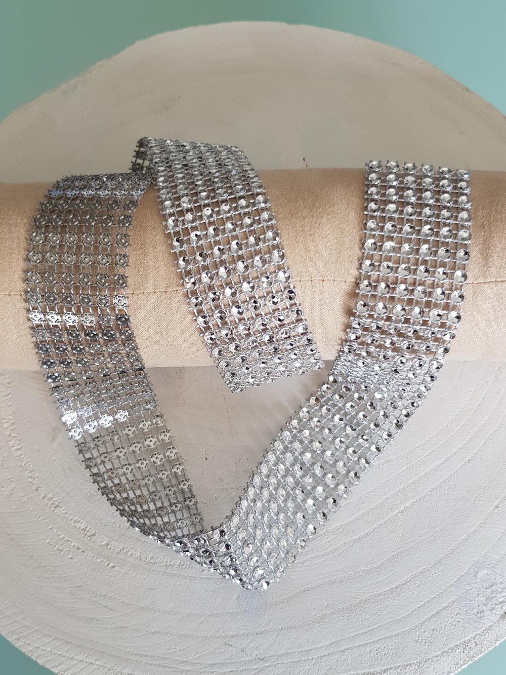 Silver Strass Ribbon by 0.50 cm.