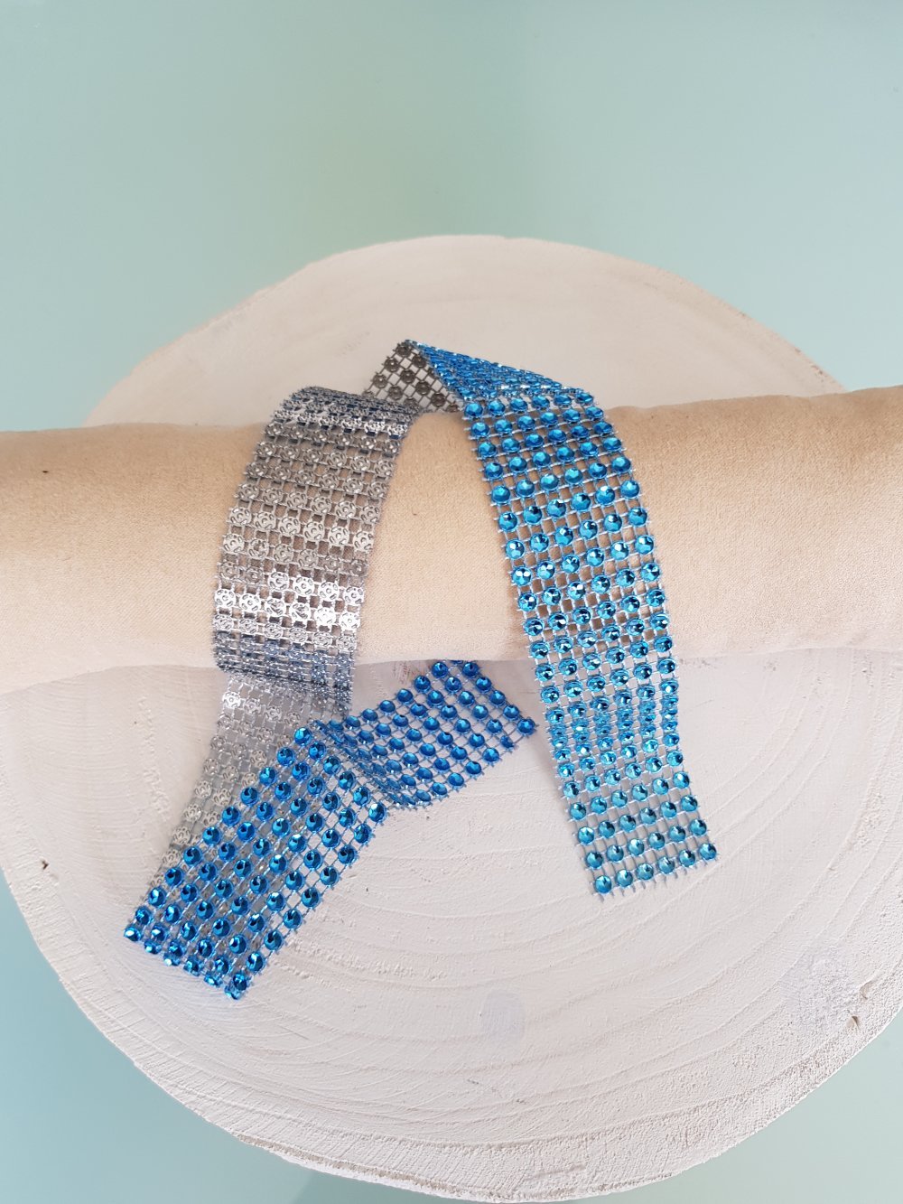 Strass Ribbon N&deg;04 Blue Turquoise by 0.50 cm.