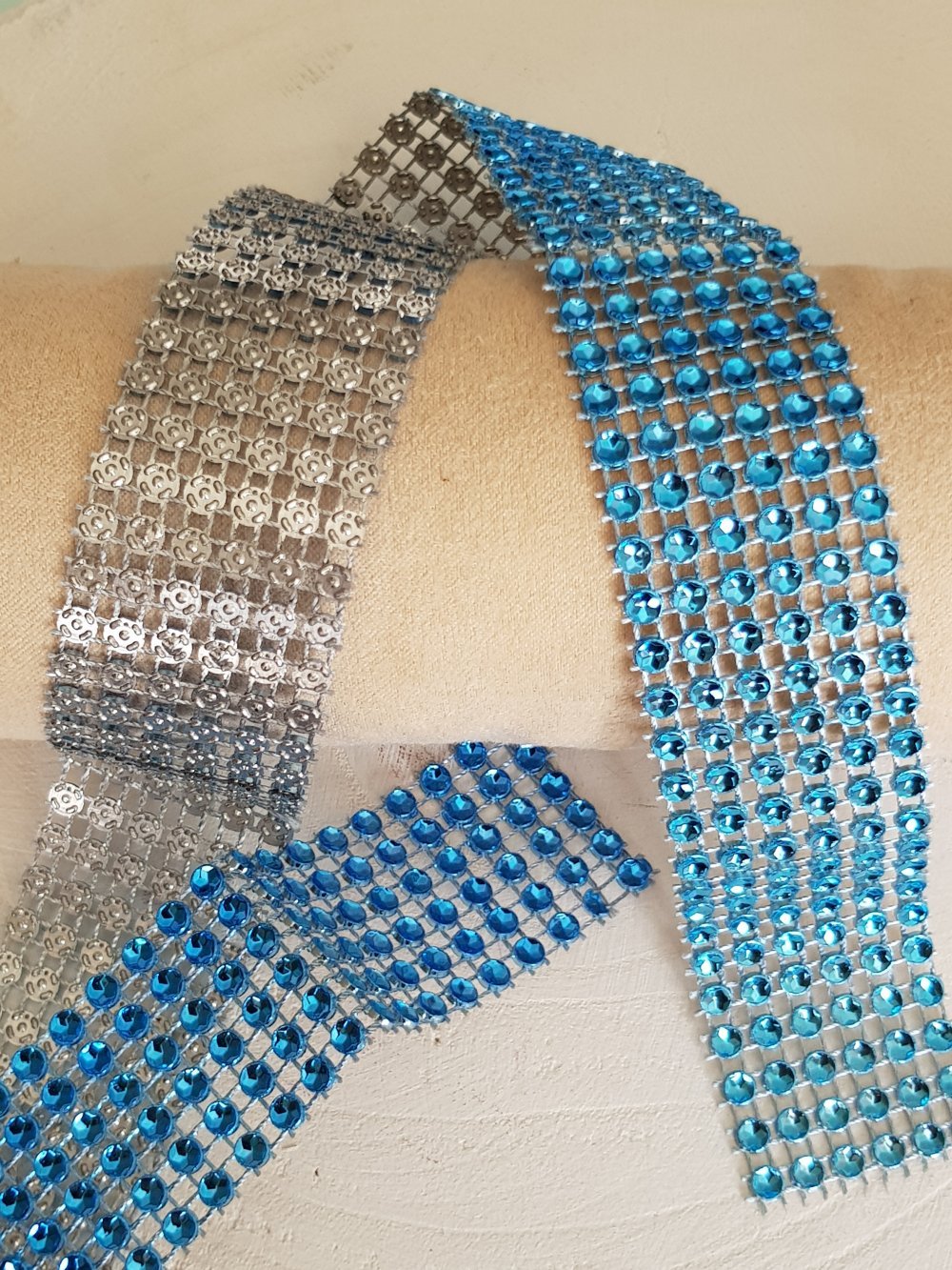Strass Ribbon N°04 Blue Turquoise by 0.50 cm.