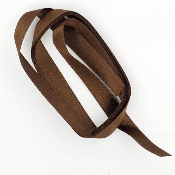 Ruban satin Marron double face de 16 mm x 1 m&egrave;tre