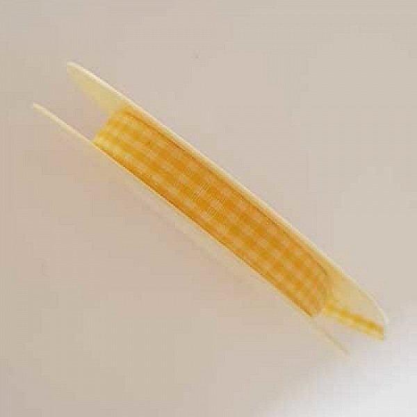 Ruban vichy jaune et blanc de 10 mm au m&egrave;tre