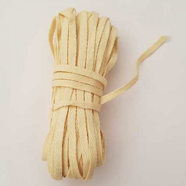 Rubans serg&eacute; coton &eacute;cru 5 mm X 8 M&egrave;tres