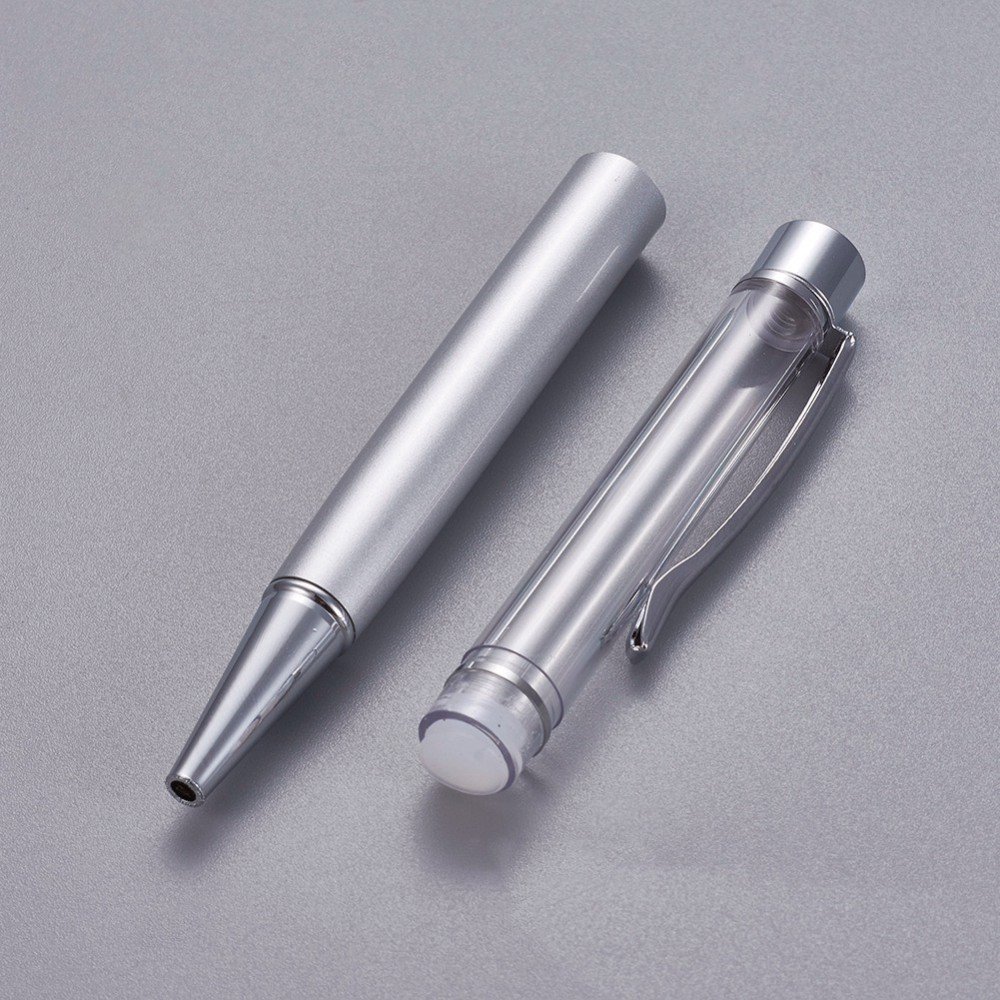 Bead decorating pen empty tube silver x 1 piece